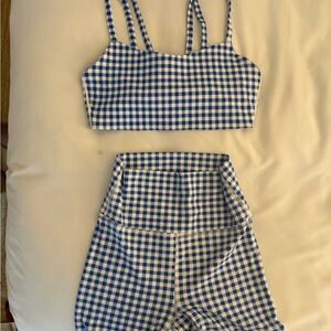 Target Blue and White Gingham Fabric size xs